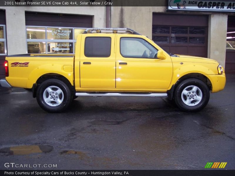 Solar Yellow / Gray 2001 Nissan Frontier SE V6 Crew Cab 4x4