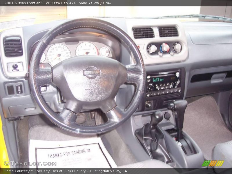 Solar Yellow / Gray 2001 Nissan Frontier SE V6 Crew Cab 4x4