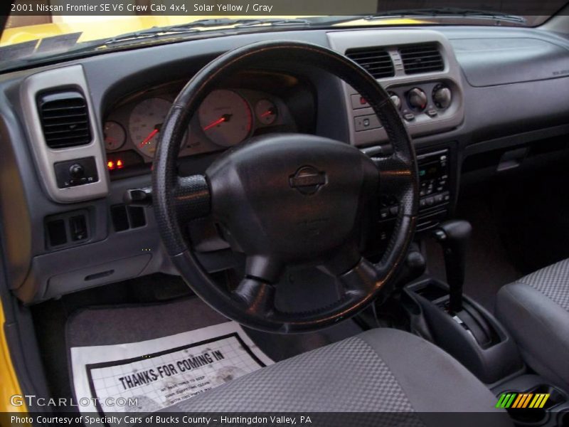 Solar Yellow / Gray 2001 Nissan Frontier SE V6 Crew Cab 4x4