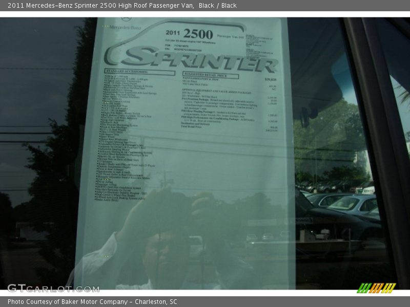  2011 Sprinter 2500 High Roof Passenger Van Window Sticker
