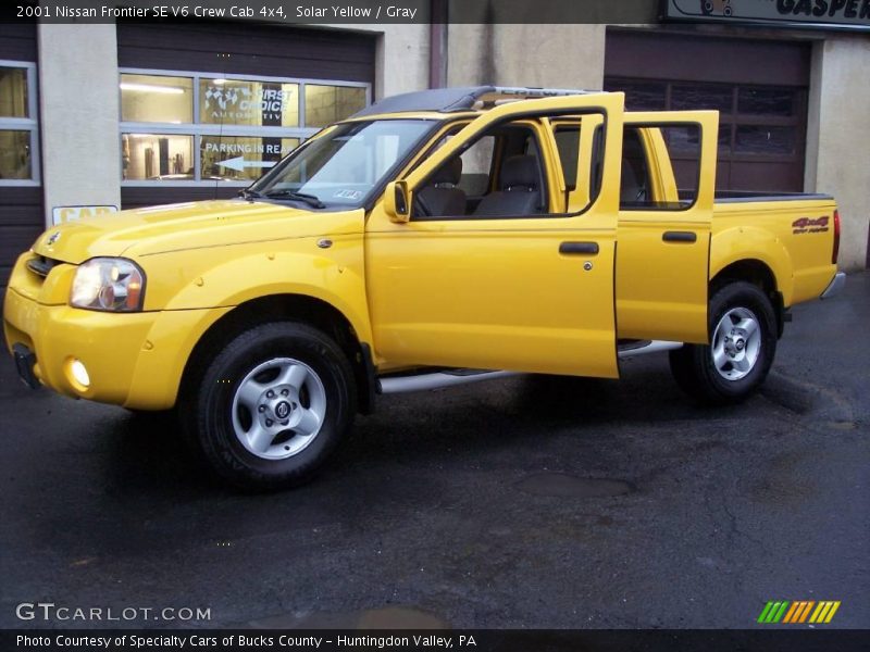 Solar Yellow / Gray 2001 Nissan Frontier SE V6 Crew Cab 4x4
