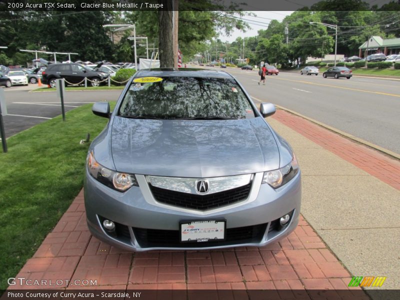 Glacier Blue Metallic / Taupe 2009 Acura TSX Sedan