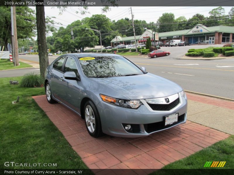 Glacier Blue Metallic / Taupe 2009 Acura TSX Sedan