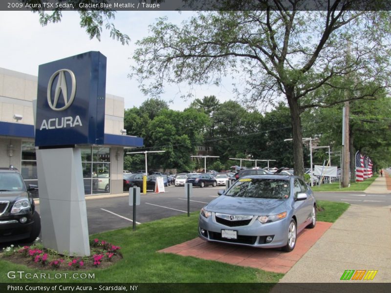 Glacier Blue Metallic / Taupe 2009 Acura TSX Sedan