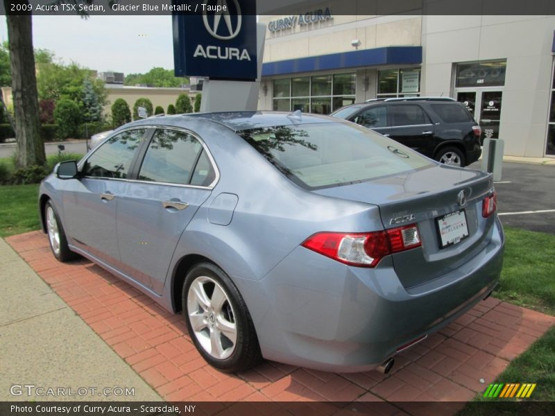 Glacier Blue Metallic / Taupe 2009 Acura TSX Sedan