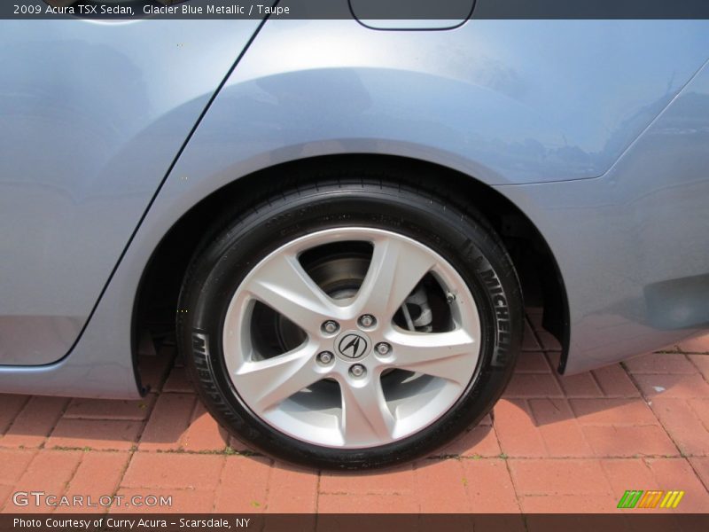 Glacier Blue Metallic / Taupe 2009 Acura TSX Sedan