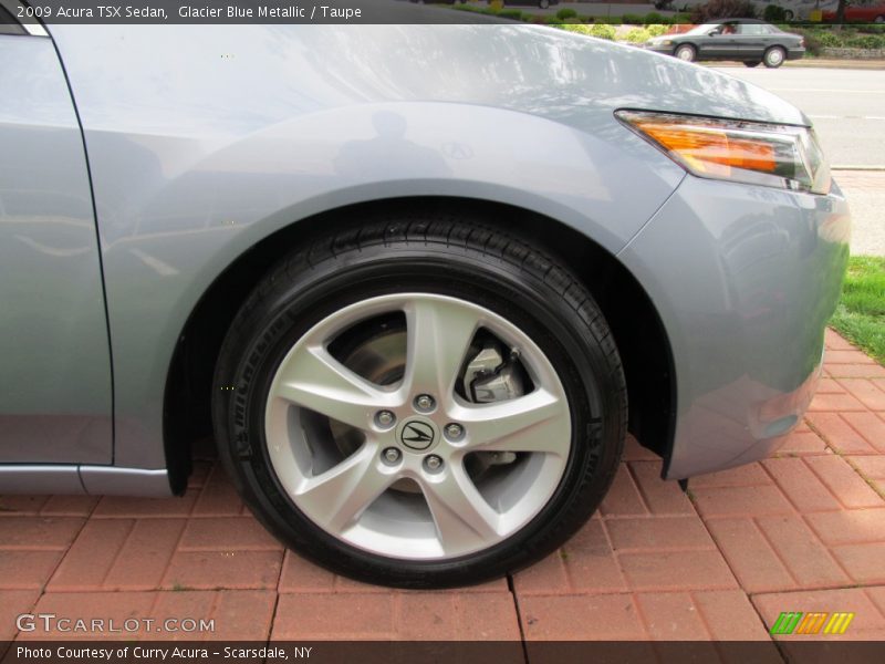Glacier Blue Metallic / Taupe 2009 Acura TSX Sedan