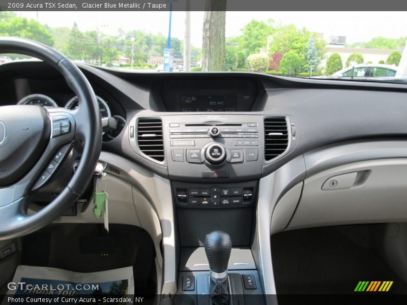 Glacier Blue Metallic / Taupe 2009 Acura TSX Sedan