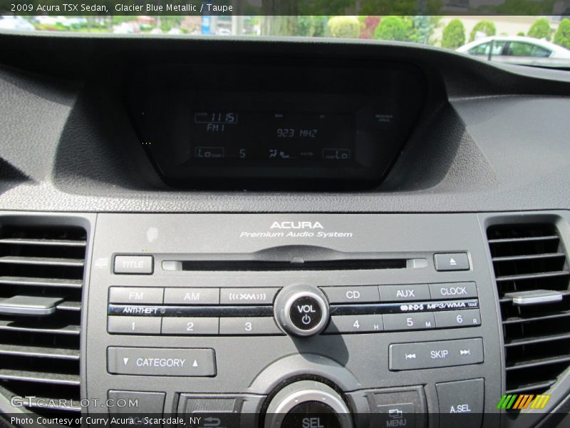 Glacier Blue Metallic / Taupe 2009 Acura TSX Sedan