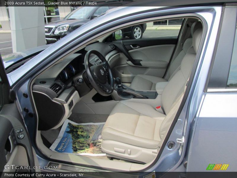 Glacier Blue Metallic / Taupe 2009 Acura TSX Sedan