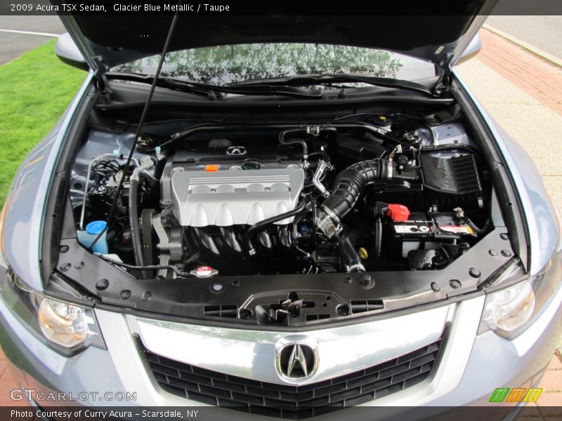 Glacier Blue Metallic / Taupe 2009 Acura TSX Sedan