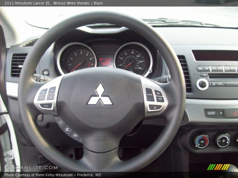 Wicked White Metallic / Black 2011 Mitsubishi Lancer ES
