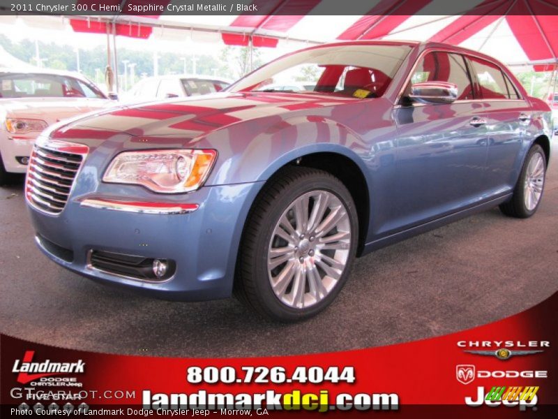 Sapphire Crystal Metallic / Black 2011 Chrysler 300 C Hemi