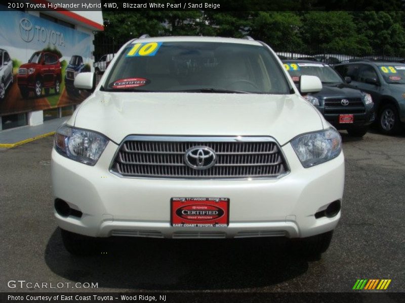 Blizzard White Pearl / Sand Beige 2010 Toyota Highlander Hybrid 4WD