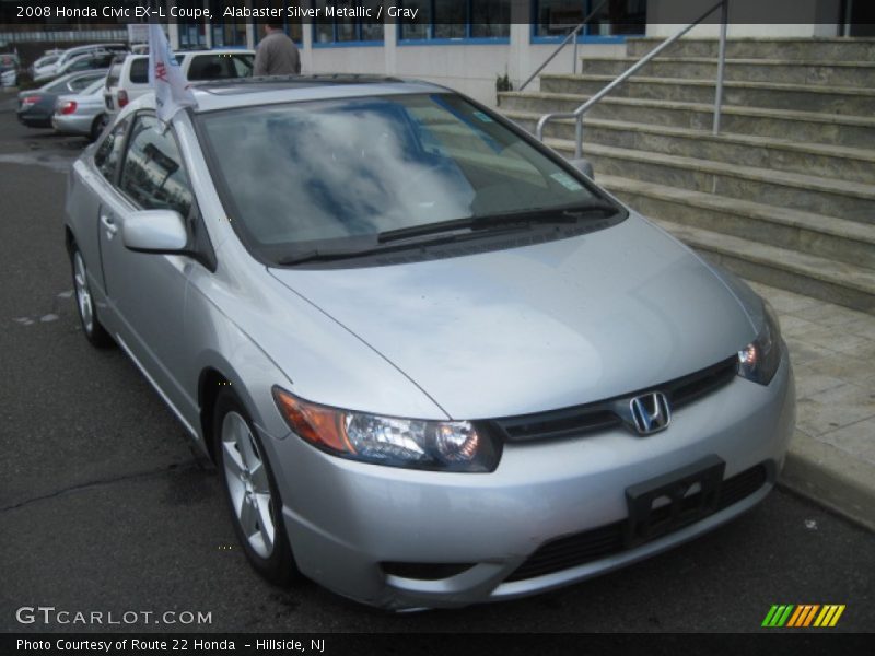 Alabaster Silver Metallic / Gray 2008 Honda Civic EX-L Coupe