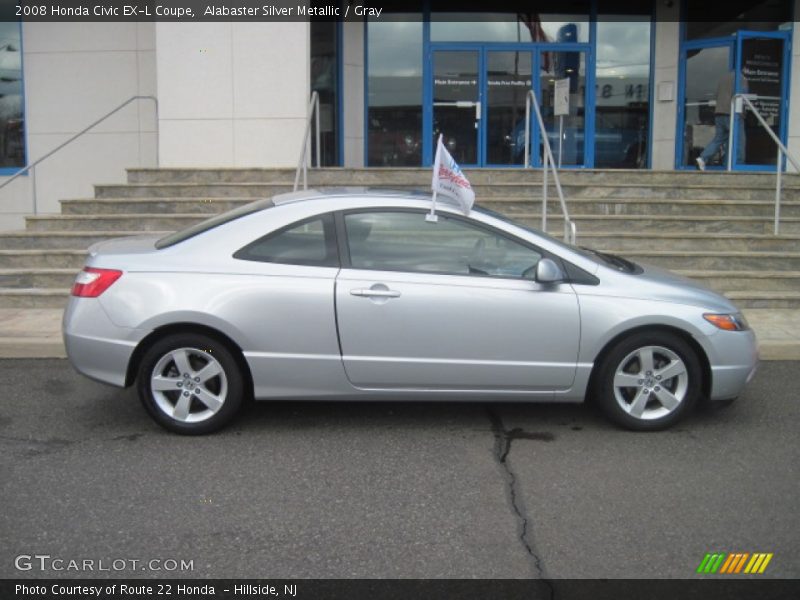 Alabaster Silver Metallic / Gray 2008 Honda Civic EX-L Coupe