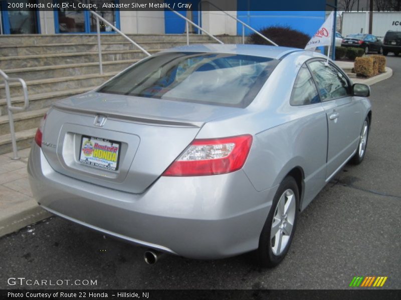 Alabaster Silver Metallic / Gray 2008 Honda Civic EX-L Coupe
