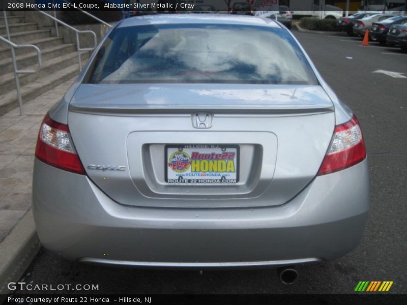 Alabaster Silver Metallic / Gray 2008 Honda Civic EX-L Coupe