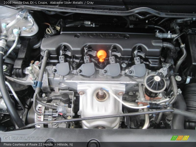 Alabaster Silver Metallic / Gray 2008 Honda Civic EX-L Coupe