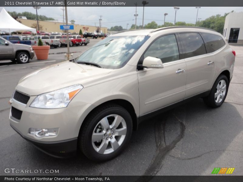 Gold Mist Metallic / Ebony/Ebony 2011 Chevrolet Traverse LT AWD