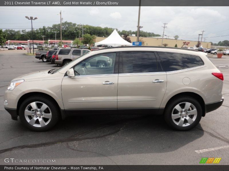 Gold Mist Metallic / Ebony/Ebony 2011 Chevrolet Traverse LT AWD