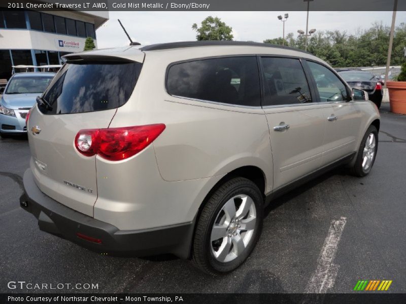 Gold Mist Metallic / Ebony/Ebony 2011 Chevrolet Traverse LT AWD