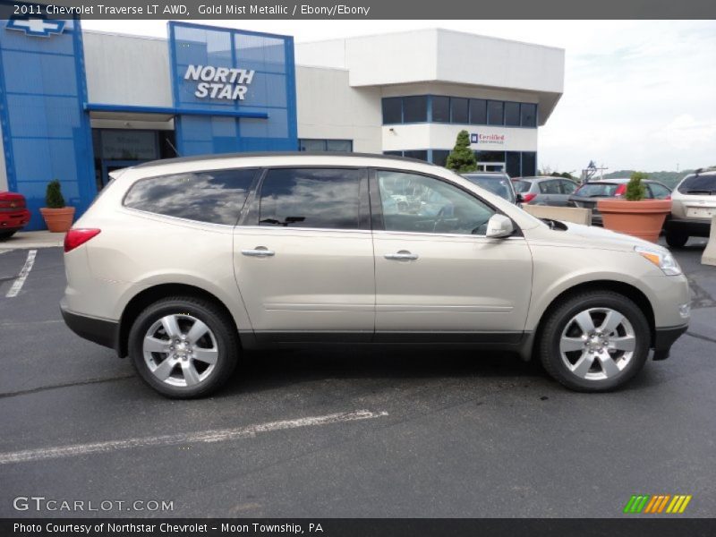 Gold Mist Metallic / Ebony/Ebony 2011 Chevrolet Traverse LT AWD