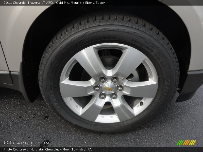 Gold Mist Metallic / Ebony/Ebony 2011 Chevrolet Traverse LT AWD