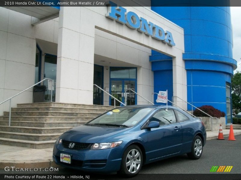 Atomic Blue Metallic / Gray 2010 Honda Civic LX Coupe