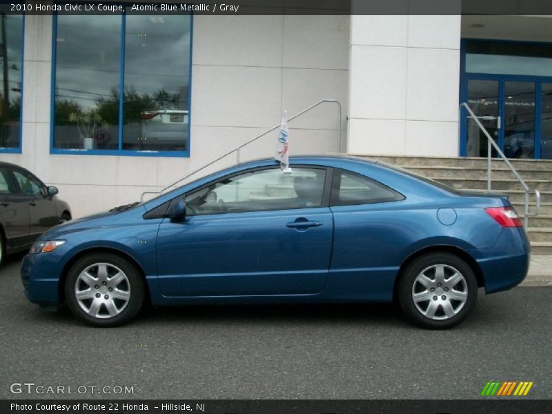 Atomic Blue Metallic / Gray 2010 Honda Civic LX Coupe