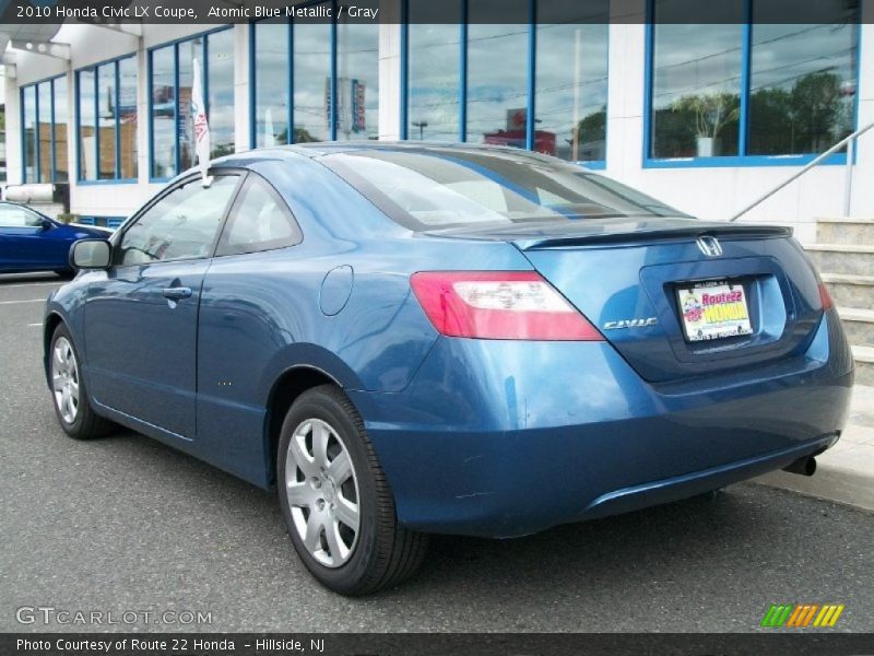 Atomic Blue Metallic / Gray 2010 Honda Civic LX Coupe