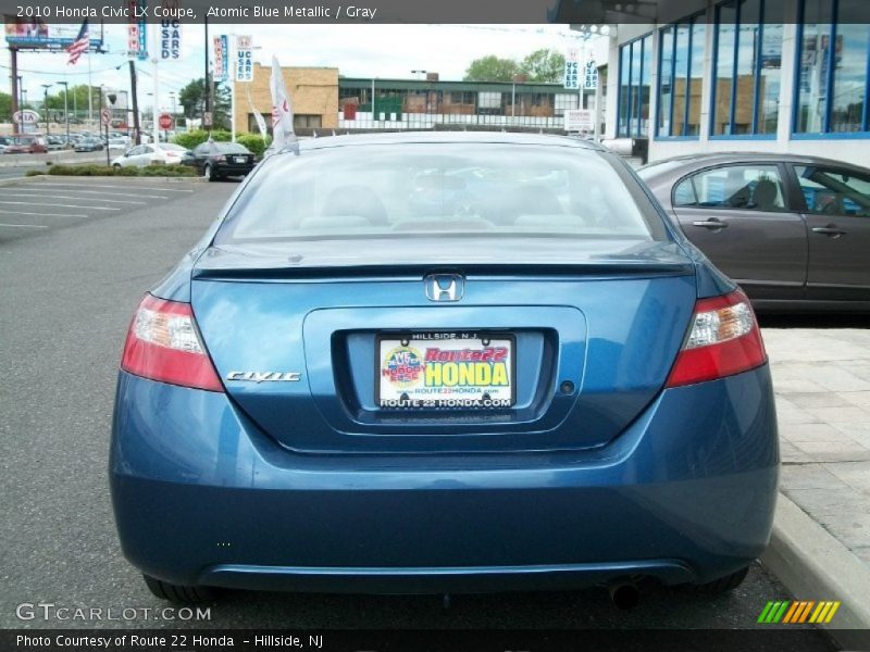 Atomic Blue Metallic / Gray 2010 Honda Civic LX Coupe