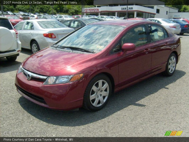 Tango Red Pearl / Ivory 2007 Honda Civic LX Sedan
