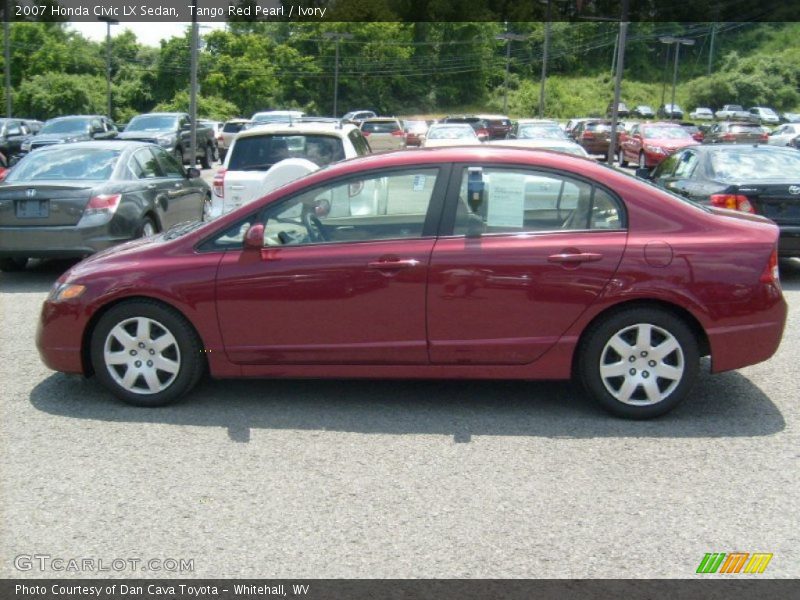Tango Red Pearl / Ivory 2007 Honda Civic LX Sedan