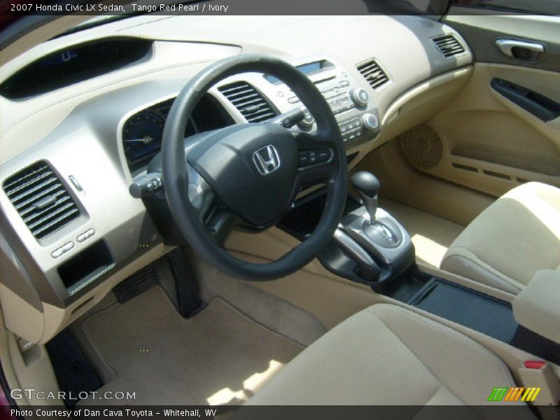 Tango Red Pearl / Ivory 2007 Honda Civic LX Sedan