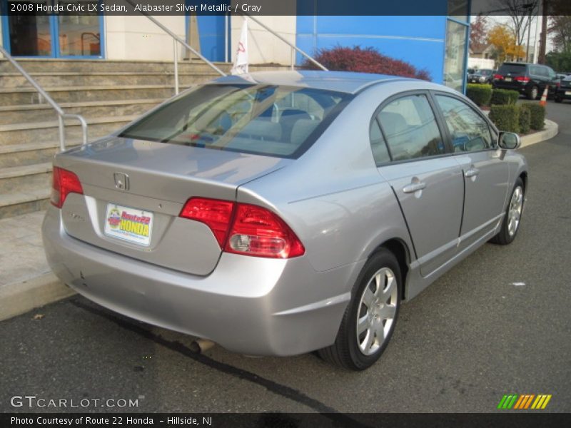 Alabaster Silver Metallic / Gray 2008 Honda Civic LX Sedan