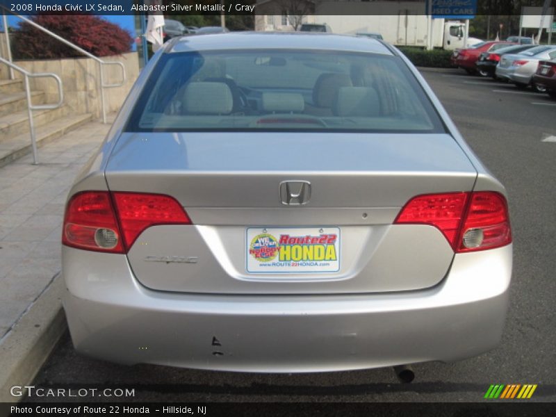 Alabaster Silver Metallic / Gray 2008 Honda Civic LX Sedan