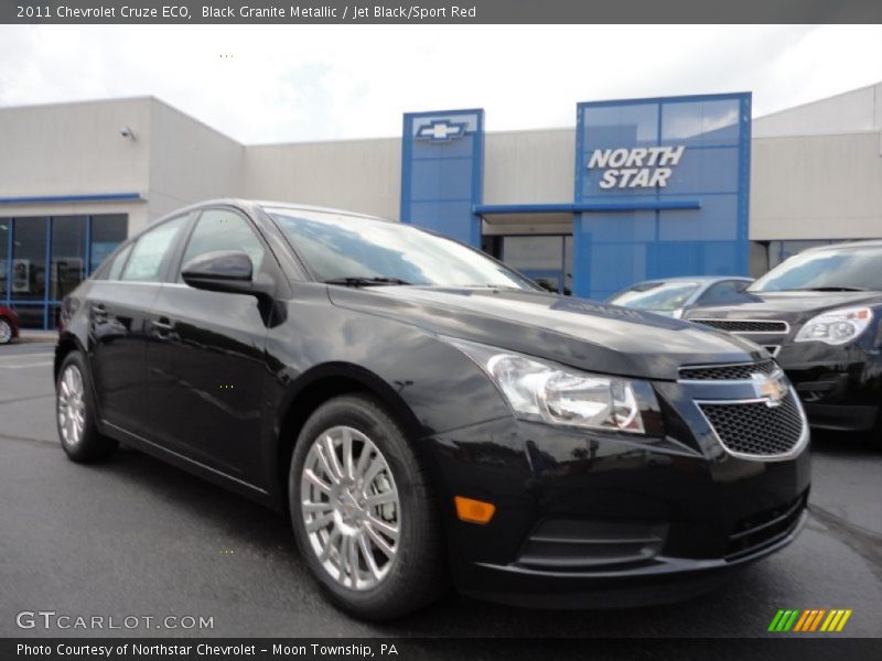 Black Granite Metallic / Jet Black/Sport Red 2011 Chevrolet Cruze ECO