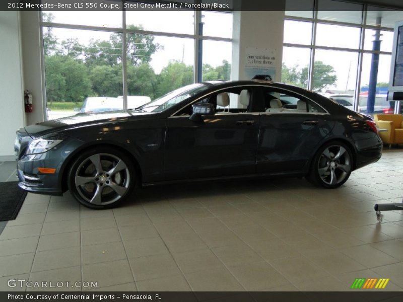 Steel Grey Metallic / Porcelain/Black 2012 Mercedes-Benz CLS 550 Coupe