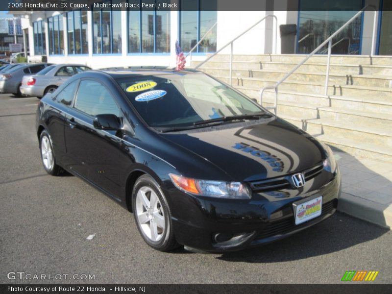 Nighthawk Black Pearl / Black 2008 Honda Civic EX Coupe
