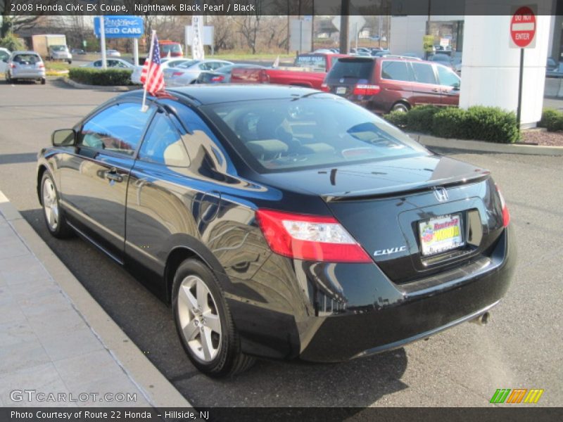 Nighthawk Black Pearl / Black 2008 Honda Civic EX Coupe