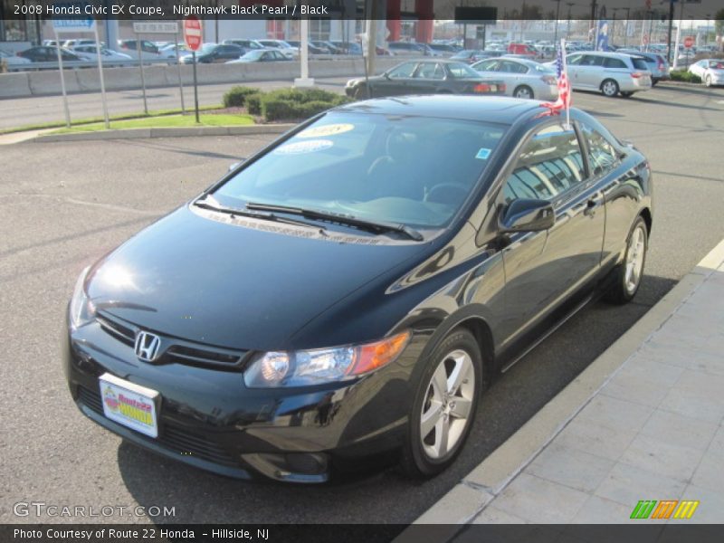 Nighthawk Black Pearl / Black 2008 Honda Civic EX Coupe