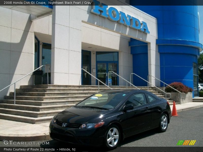 Nighthawk Black Pearl / Gray 2008 Honda Civic EX Coupe