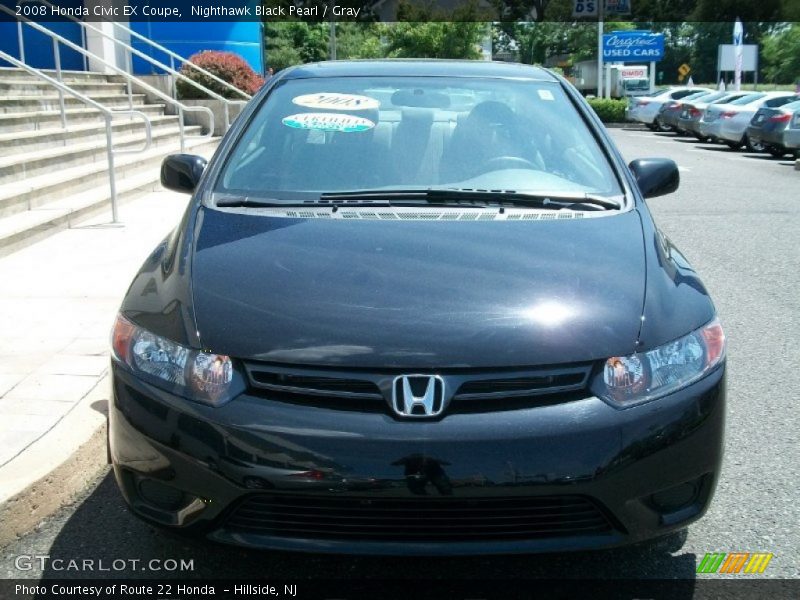 Nighthawk Black Pearl / Gray 2008 Honda Civic EX Coupe
