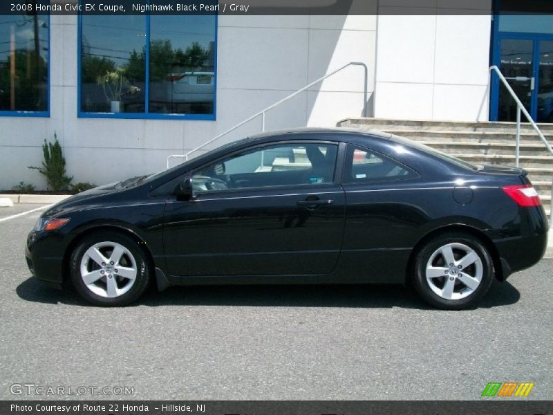 Nighthawk Black Pearl / Gray 2008 Honda Civic EX Coupe