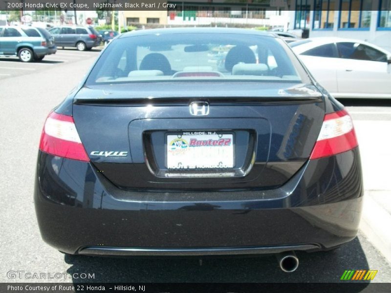 Nighthawk Black Pearl / Gray 2008 Honda Civic EX Coupe