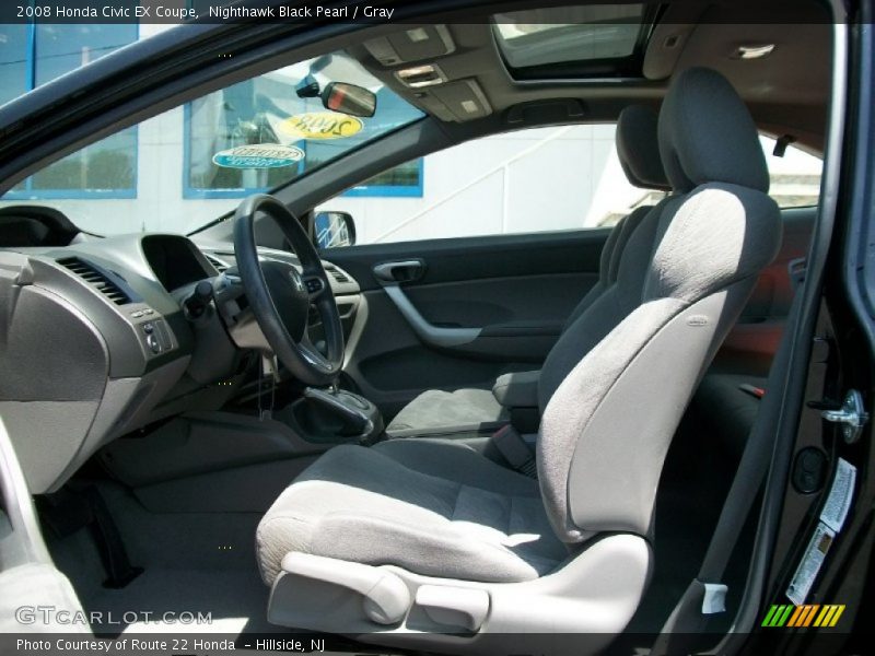 Nighthawk Black Pearl / Gray 2008 Honda Civic EX Coupe