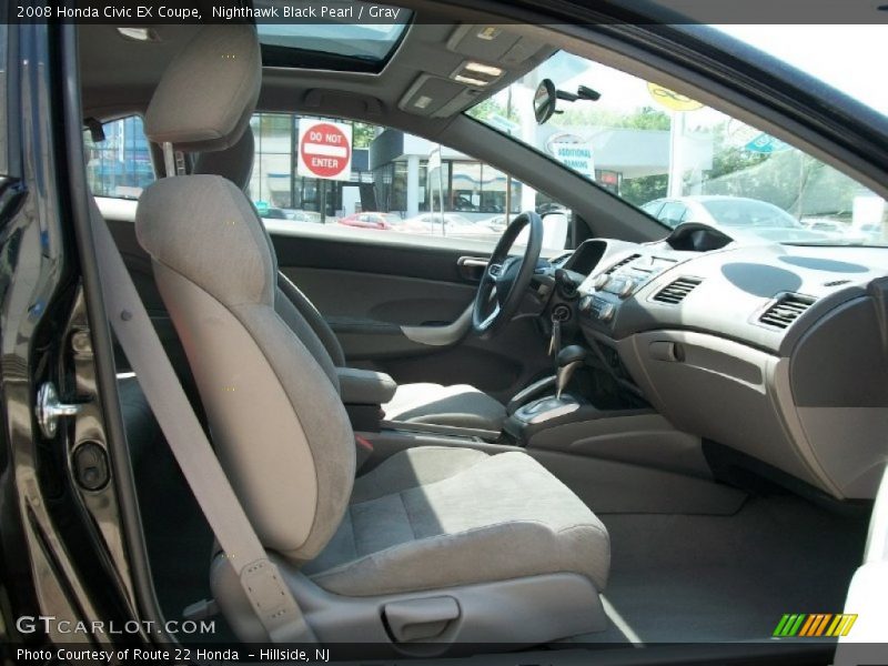 Nighthawk Black Pearl / Gray 2008 Honda Civic EX Coupe