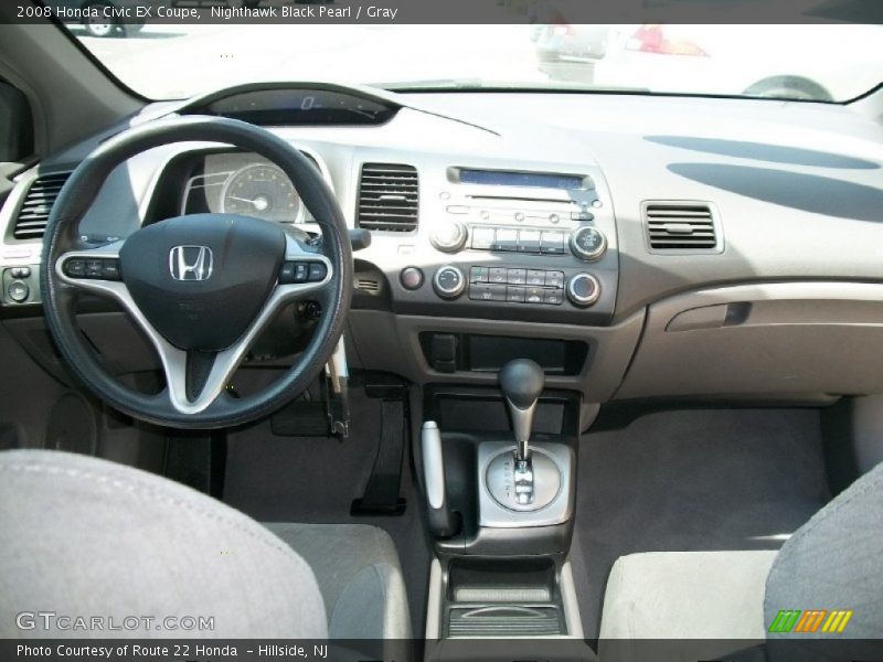 Nighthawk Black Pearl / Gray 2008 Honda Civic EX Coupe