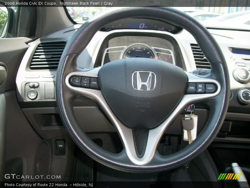 Nighthawk Black Pearl / Gray 2008 Honda Civic EX Coupe